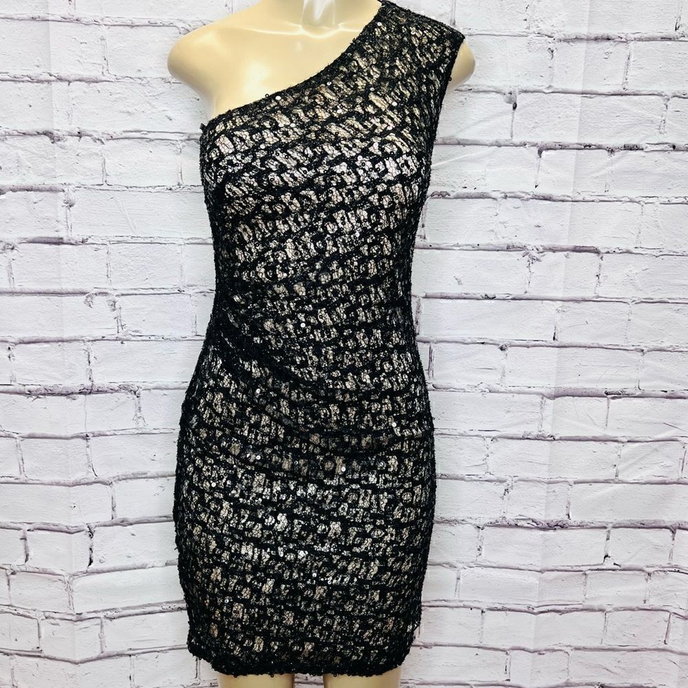 David Meister One Shoulder Sequin  size 2